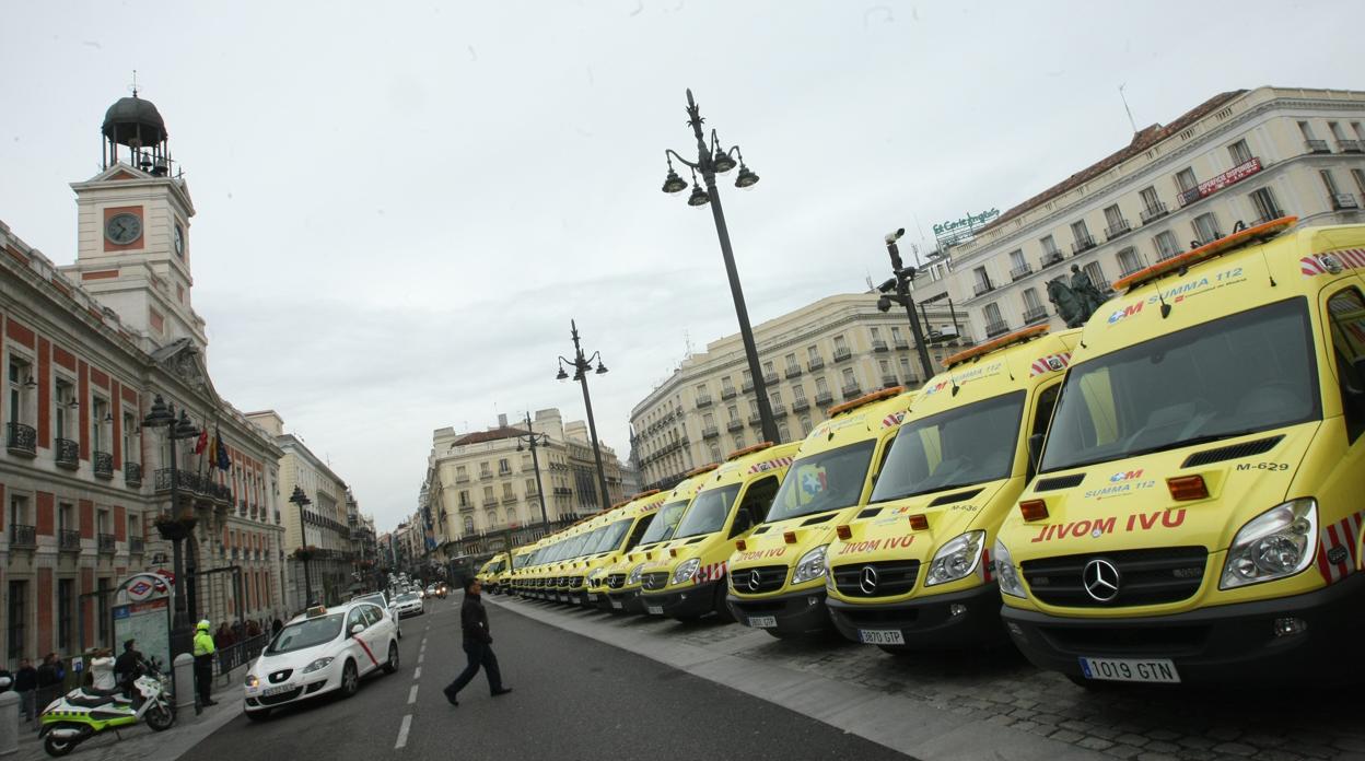 Ambulancias del Summa en la Puerta del Sol