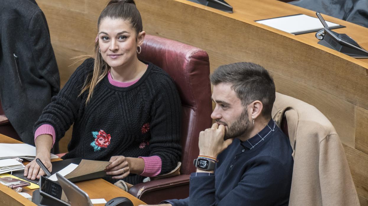 Fran Ferri y Mireia Mollà, en las Cortes Valencianas