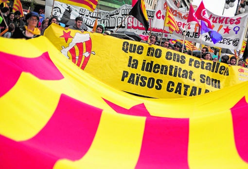 Imagen de una manifestación independentista en Valencia