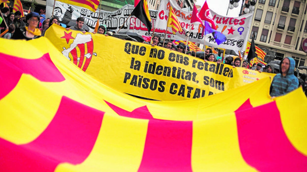 Imagen de una manifestación independentista en Valencia