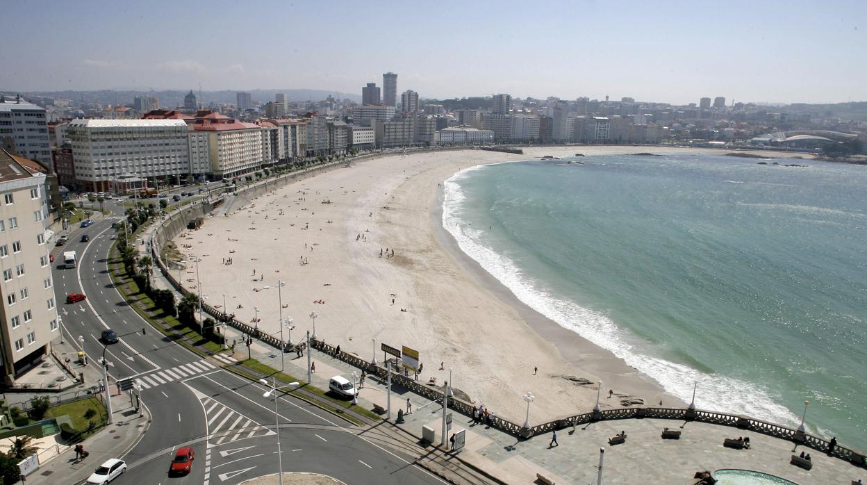 Vista de la zona del Orzán, en La Coruña