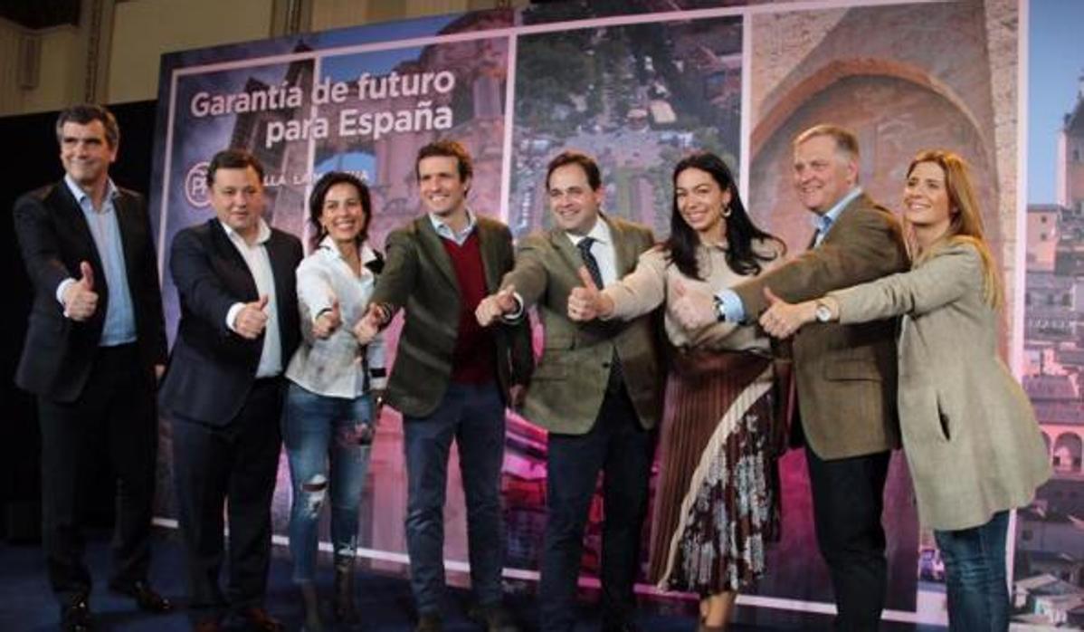 Pablo Casado junto a los candidatos del PP a las capitales de Castilla-La Mancha