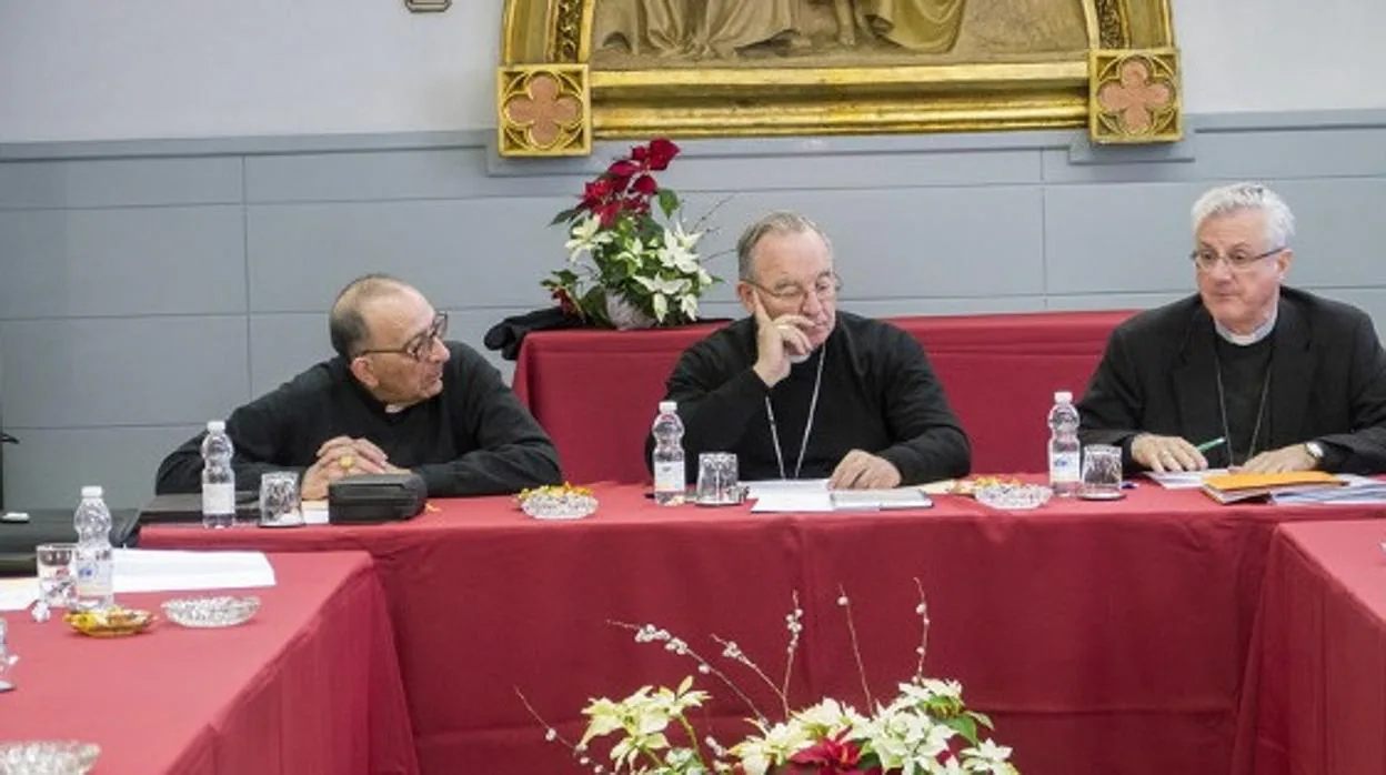 Obispos catalanes en la reunión de la Tarraconense celebrada esta semana