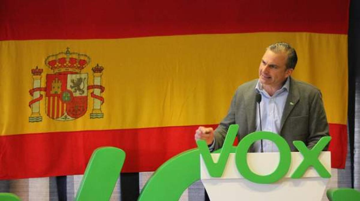 Javier Ortega Smith, durante el acto de su partido en Cuenca