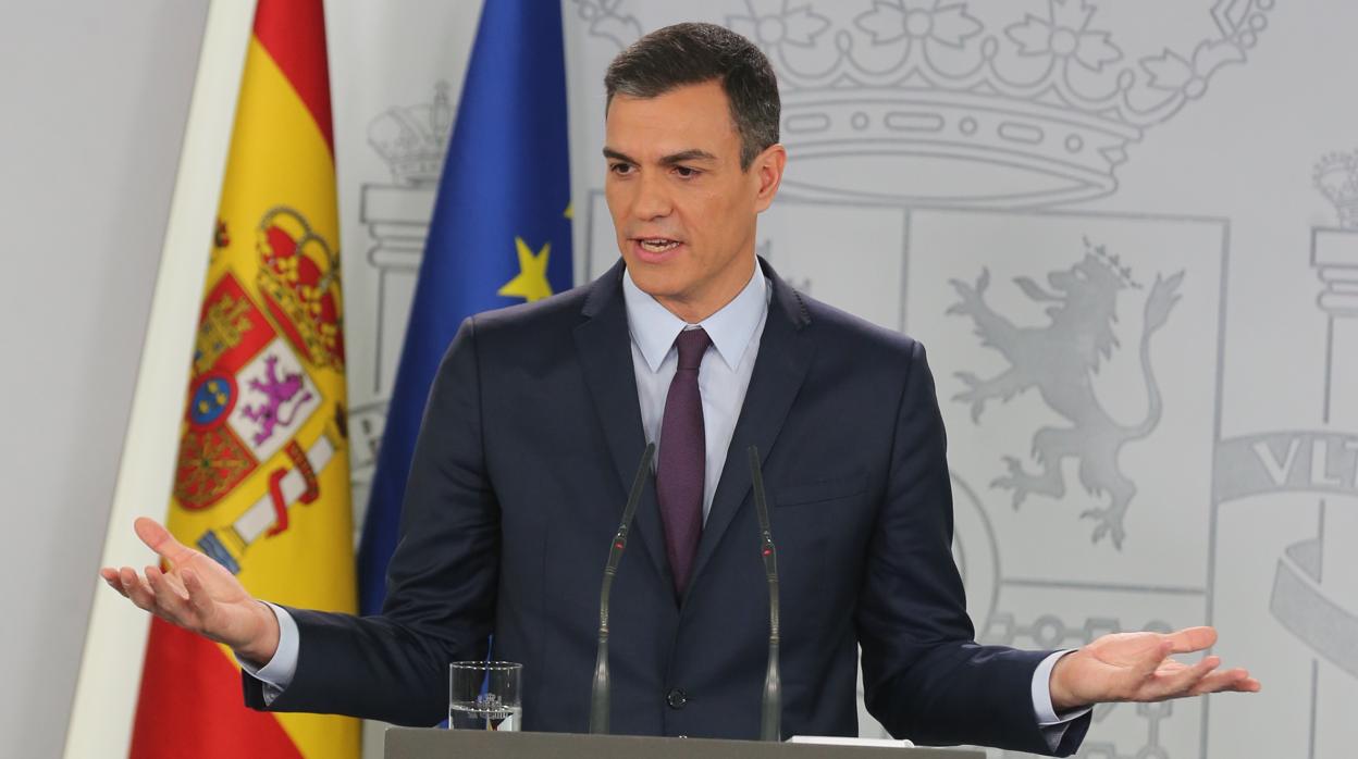 Pedro Sánchez tras anunciar el viernes la convocatoria de elecciones