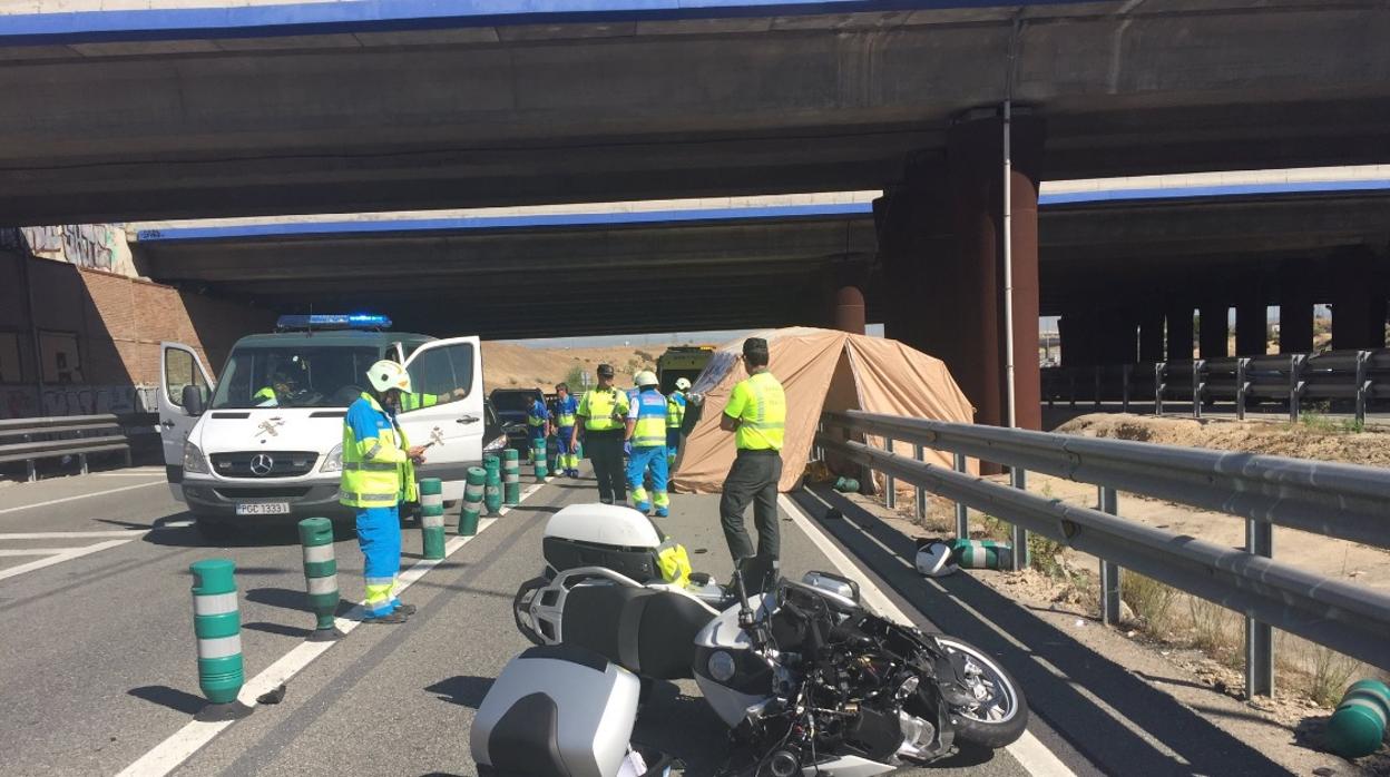 Imagen de archivo de un accidente de moto