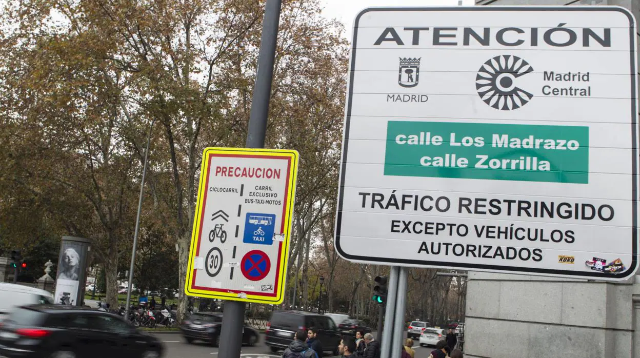 Señales indicativas de Madrid Central