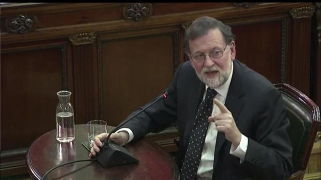 El expresidente del Gobierno Mariano Rajoy, el miércoles, en el juicio del «procés»
