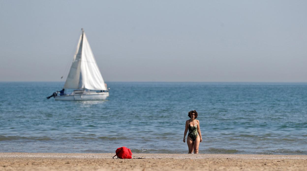 Imagen tomada este fin de semana en la playa de la Malvarrosa de Valencia