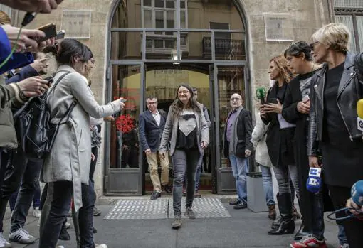 Imagen de Mónica Oltra tomada a la salida del Palau de la Generalitat