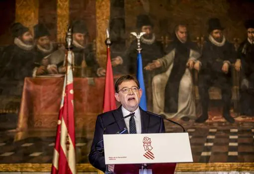 Imagen del presidente de la Generalitat, Ximo Puig, tomada durante su intervención