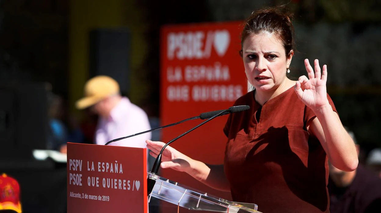 Adriana Lastra, en un acto del PSPV en Alicante este domingo