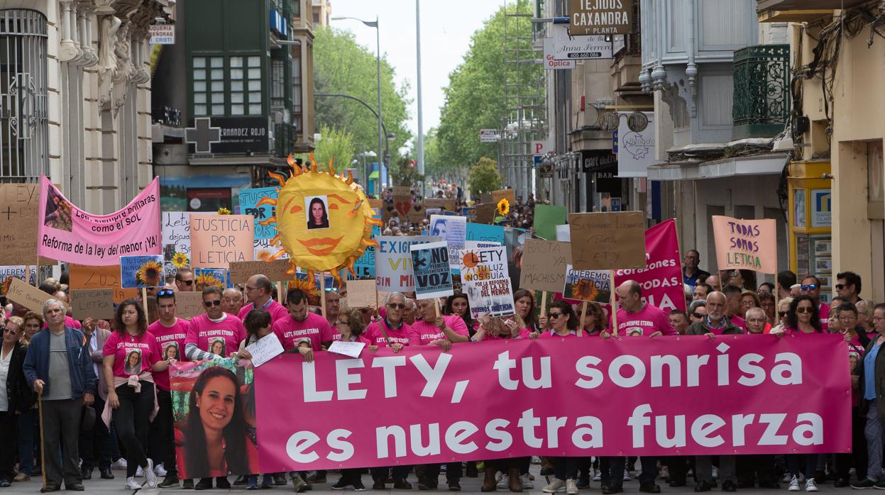Manifestación en memoria de Leticia y para pedir el endurecimiento de la Ley del Menor, en una imagen de archivo