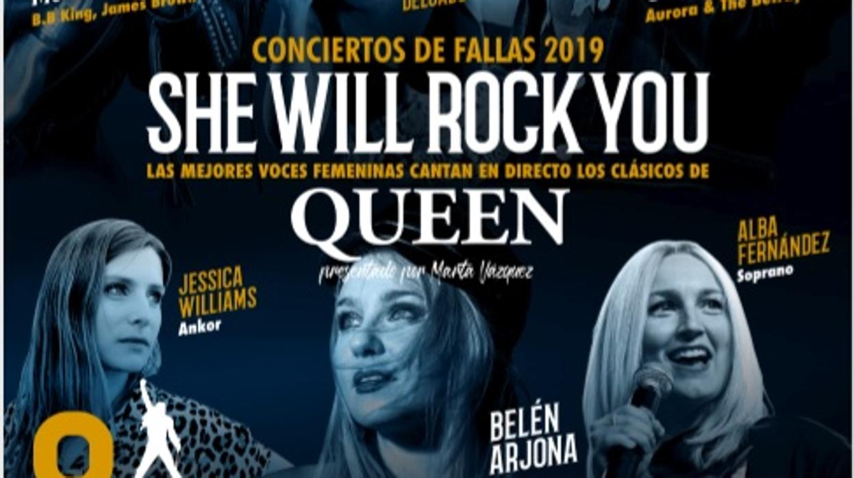 Cartel del concierto de Rock FM en Valencia