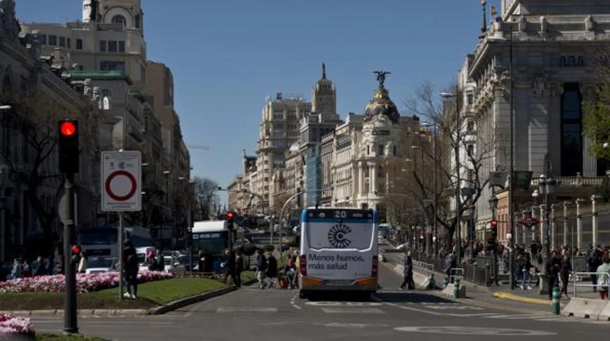 Acceso a Madrid Central desde la plaza de Cibeles