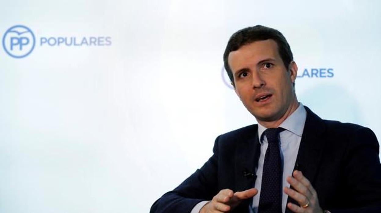 El presidente del PP, Pablo Casado