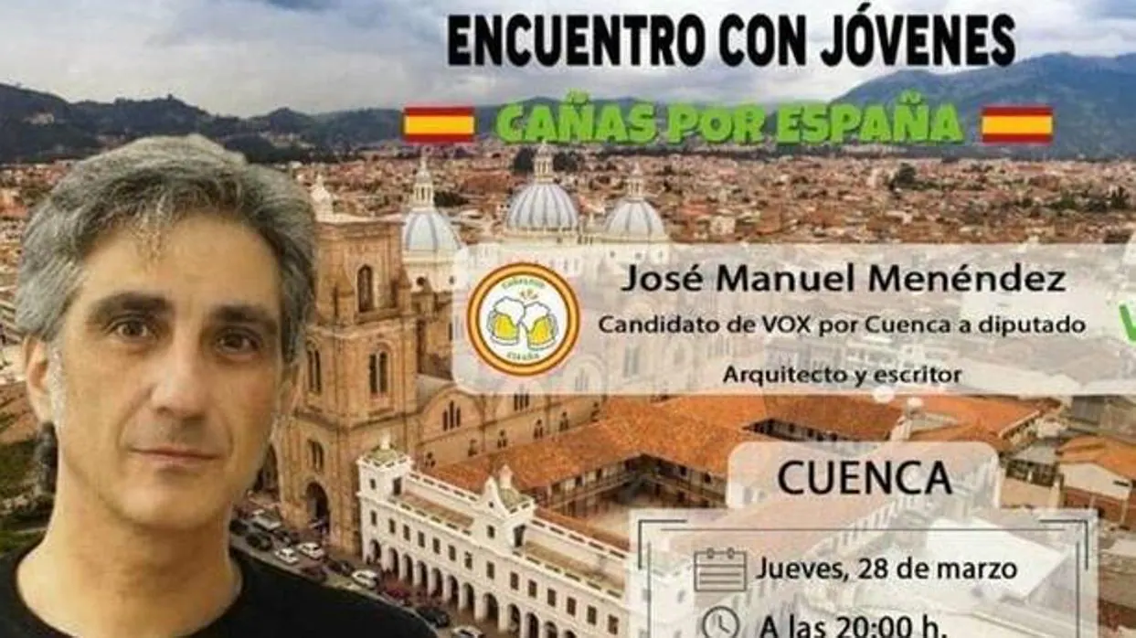 Cartel anunciador de un acto de «Cañas por España» de Vox en Cuenca