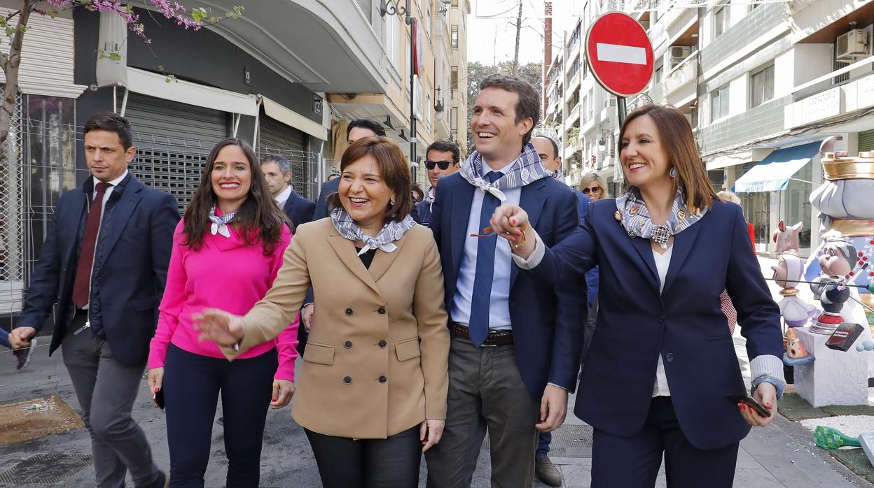 Imagen de Pablo Casado durante su visita a Valencia durante las pasadas Fallas