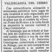 Recorte de prensa de 1927