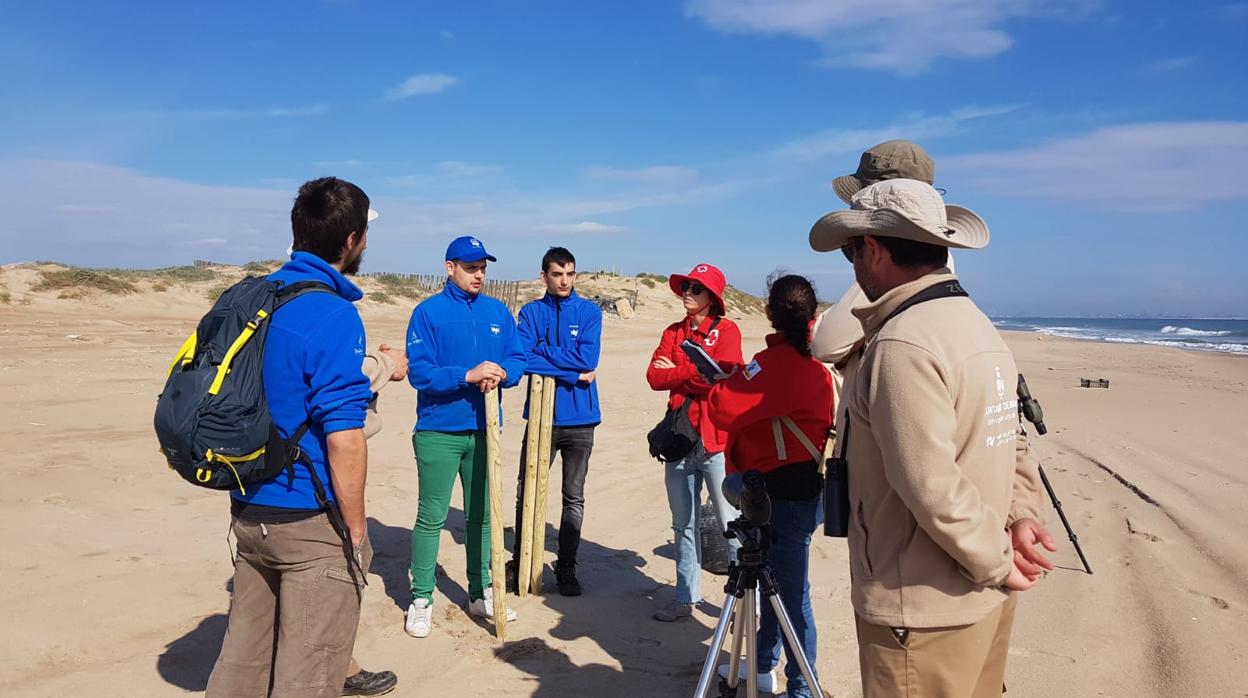 Imagen del equipo en una de las playas