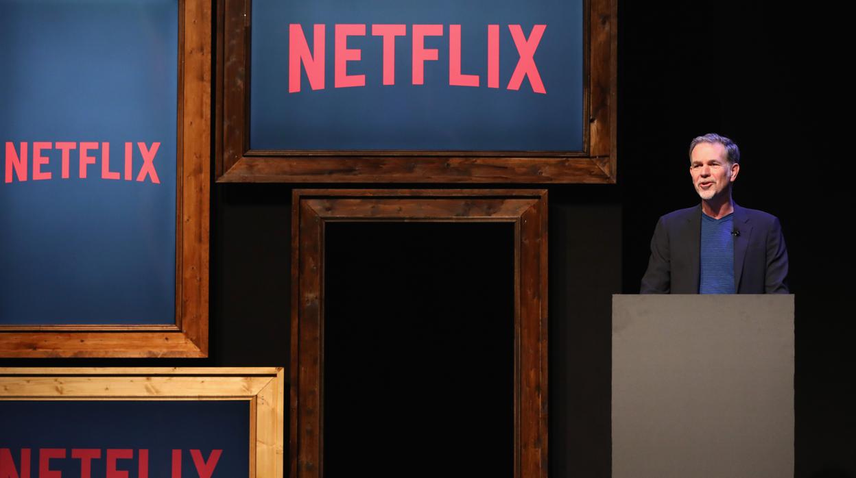 Reed Hastings, CEO de Netflix, en una presentación