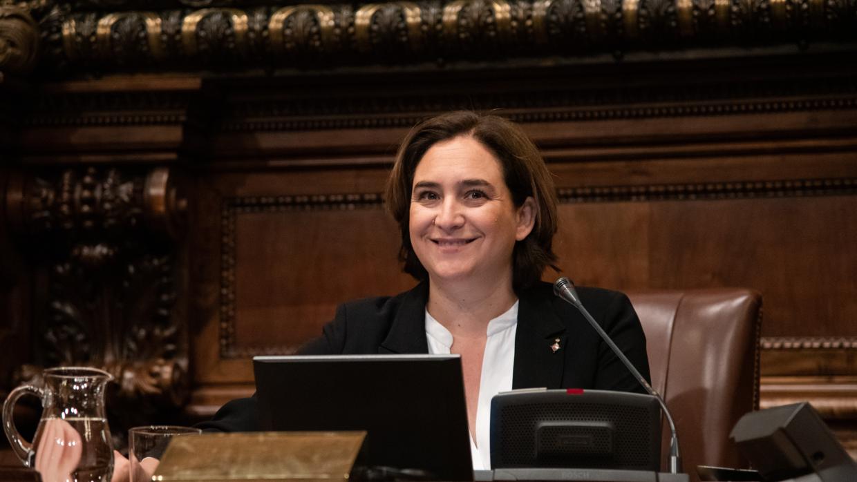 Colau en un pleno municipal