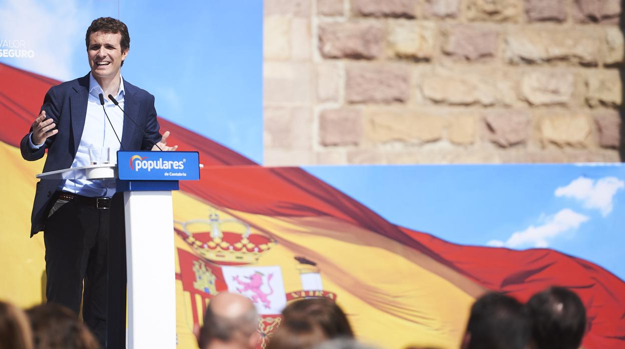 Pablo Casado, líder del PP, en un acto en Torrelavega la semana pasada