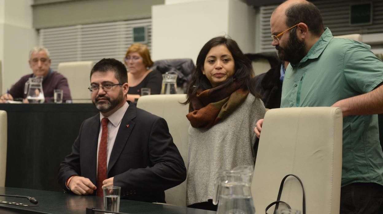 Sánchez Mato, Arce y Carmona en un pleno en Cibeles