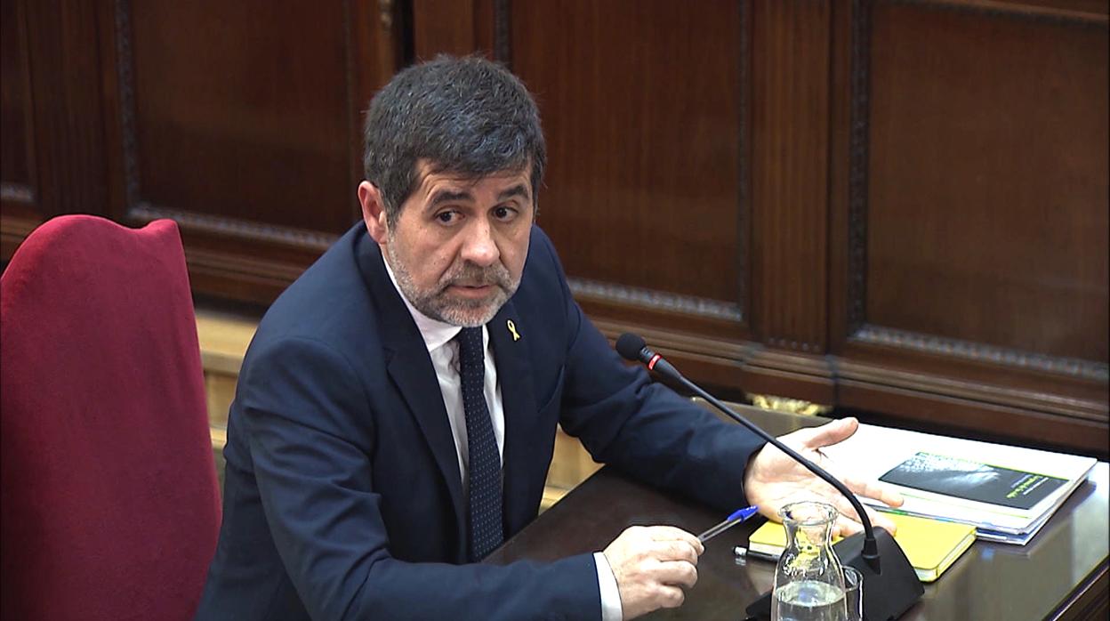 Jordi Sànchez, durante su declaración en el juicio del «procés»