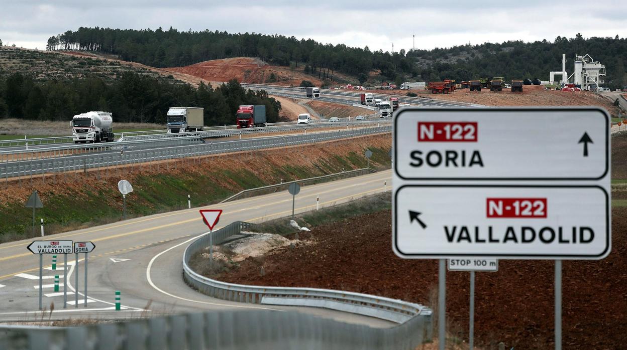 Tramo Santiuste-El Burgo de Osma de la A-11 que, con 8,4 kilómetros de recorrido, durante las obras