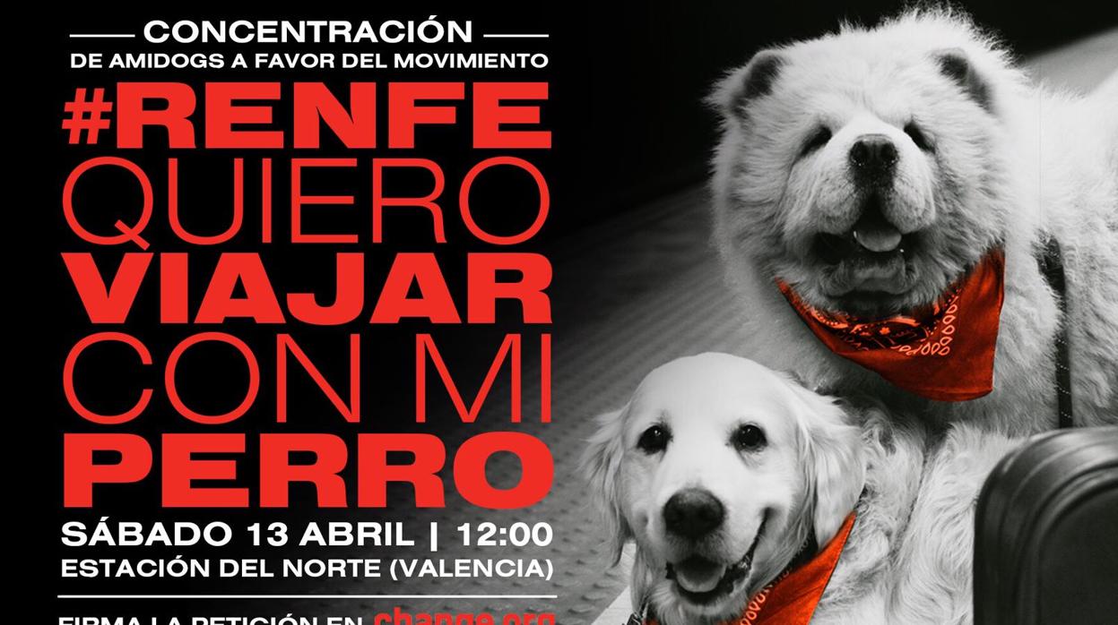 Cartel de la concentración en Valencia para este sábado, 13 de abril, en la estación del Norte de Valencia