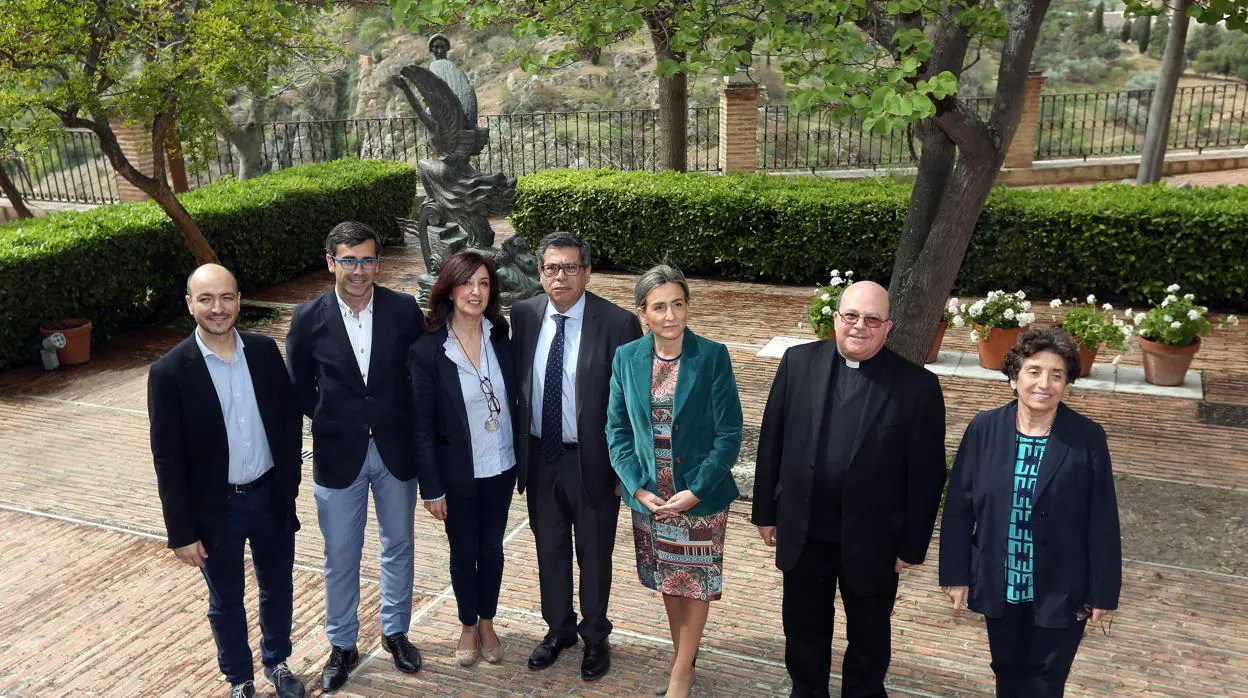 Montero, Sánchez, Gómez, Nicolás, Tolón, Ferrer y Acuña, ayer durante la presentación del festival
