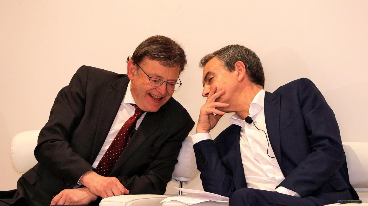 Imagen de Ximo Puig y José Luis Rodríguez Zapatero tomada este jueves en Valencia