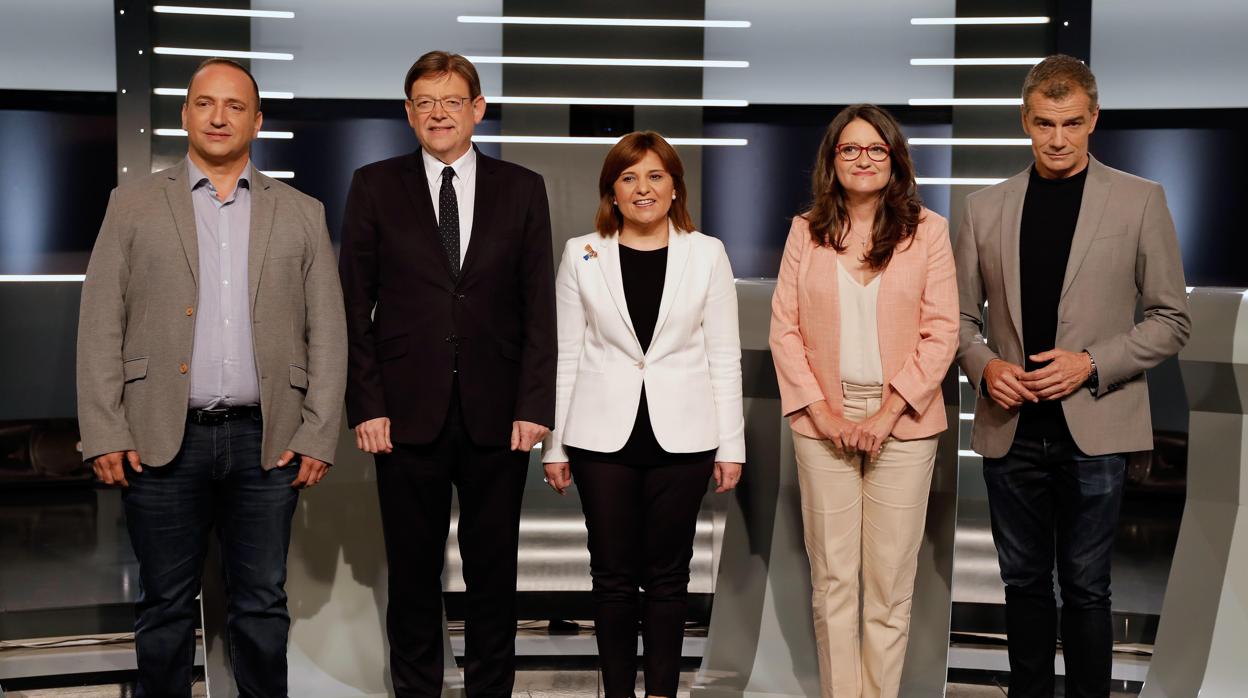 Imagen de los candidatoa a las elecciones autonómicas durante el debate en RTVE
