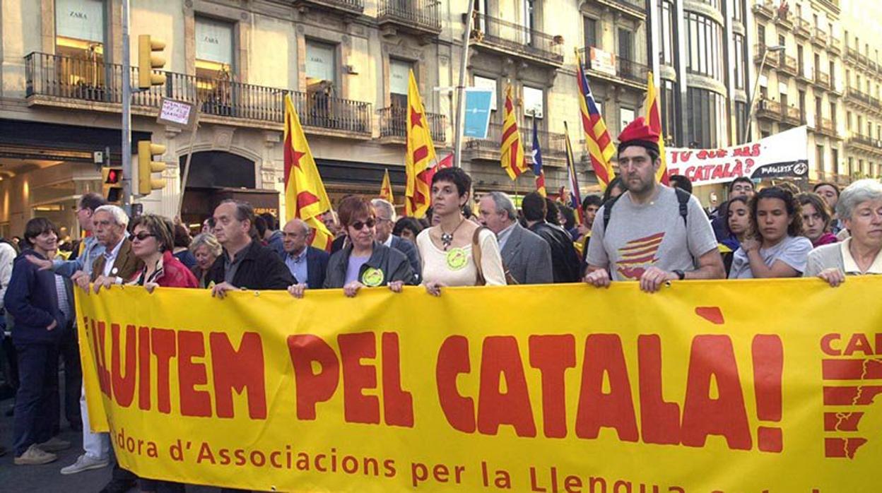 Manifestación a favor del catalán