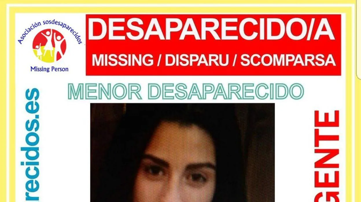 Imagen de la menor desaparecida difundido por la Guardia Civil