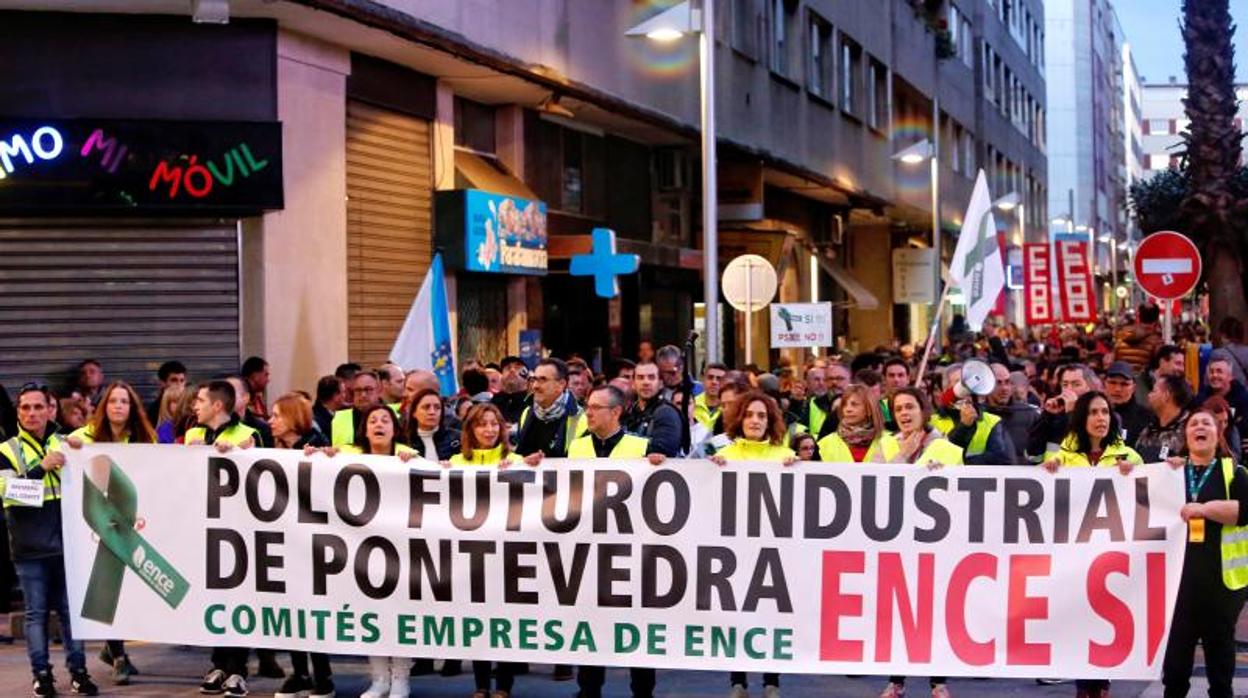 Los trabajadores de Ence se movilizaron masivamente en el último día de la campaña