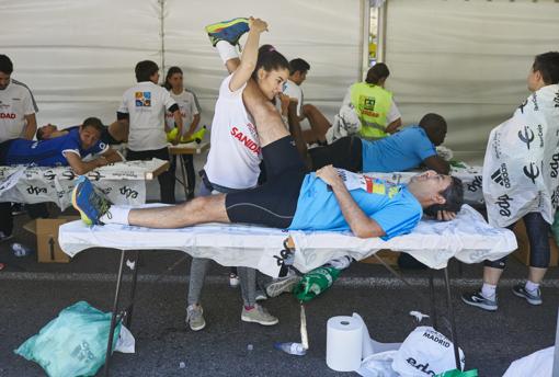 Las lesiones llevaron a los corredores ante les fisio voluntarios