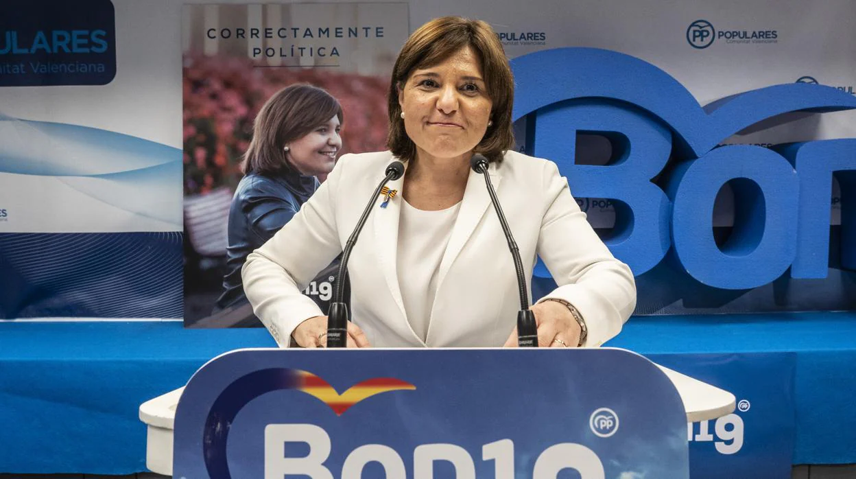 Imagen de la presidenta del PP de la Comunidad Valenciana. Isabel Bonig, tomada la madrugada del domingo