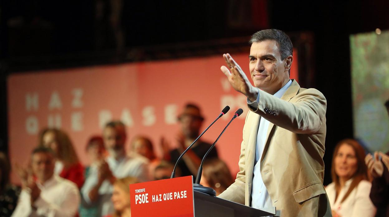 Pedro Sánchez, en un acto de la campaña electoral de las generales