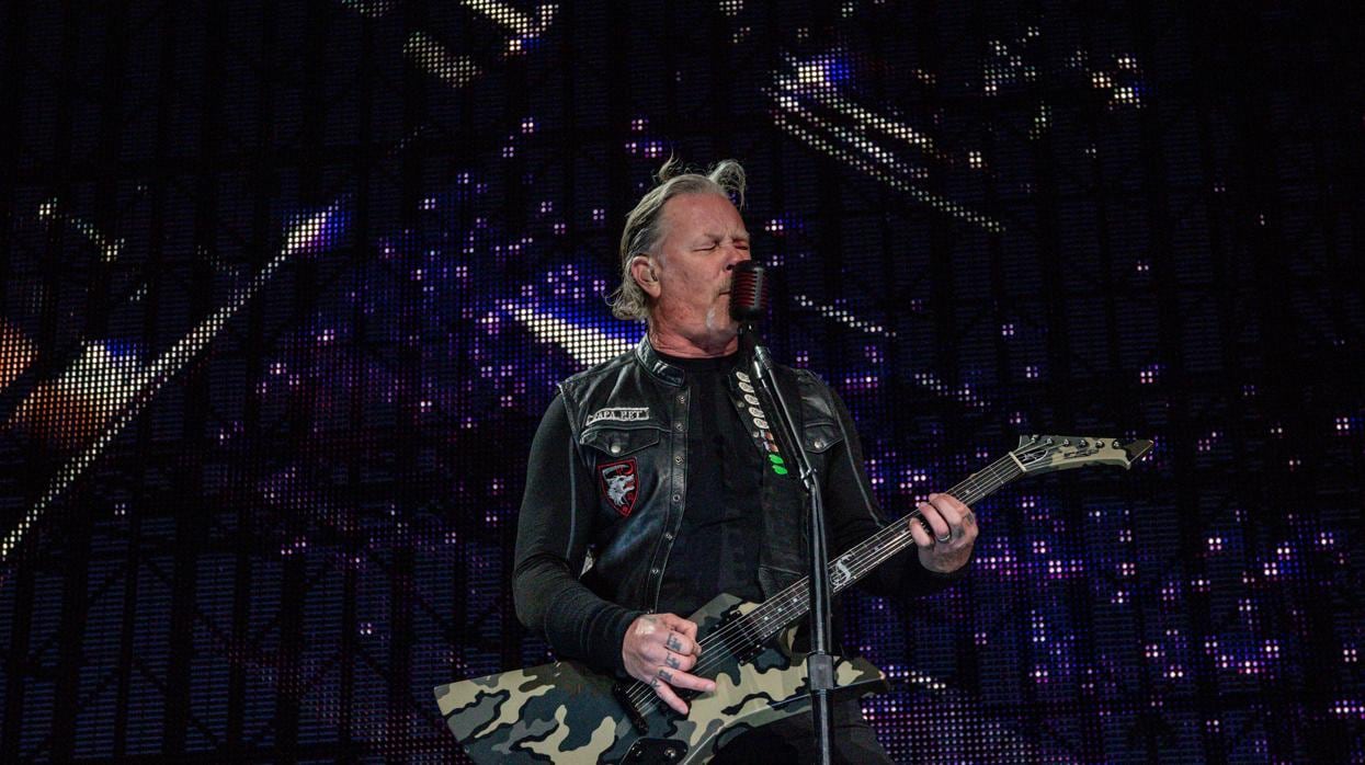 James Hetfield, durante una actuación de Metallica