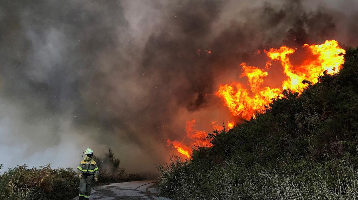 Incendio en la provincia de Pontevedra