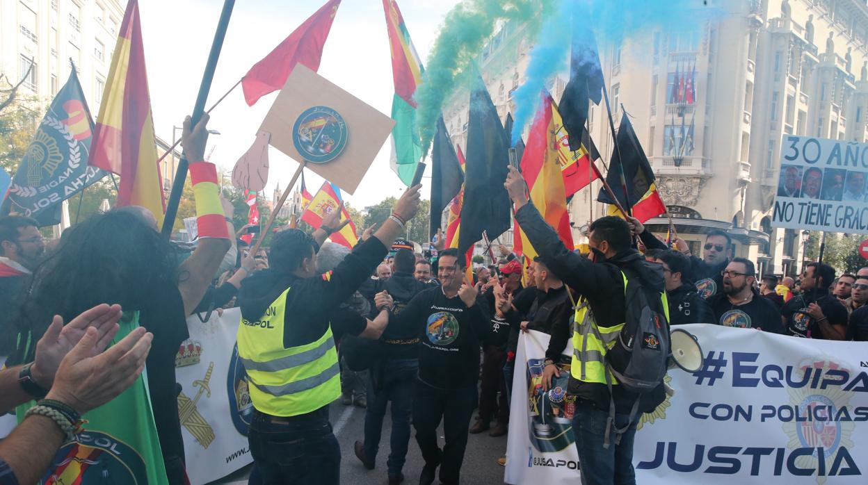 Manifestación convocada por Jusapol por la equiparación salarial, el pasado noviembre en Madrid