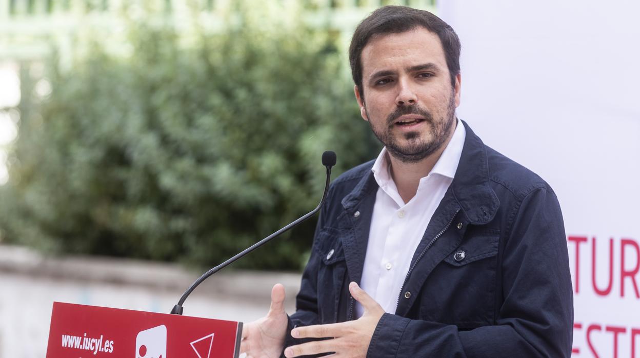 Alberto Garzón, en un acto electoral en Valladolid