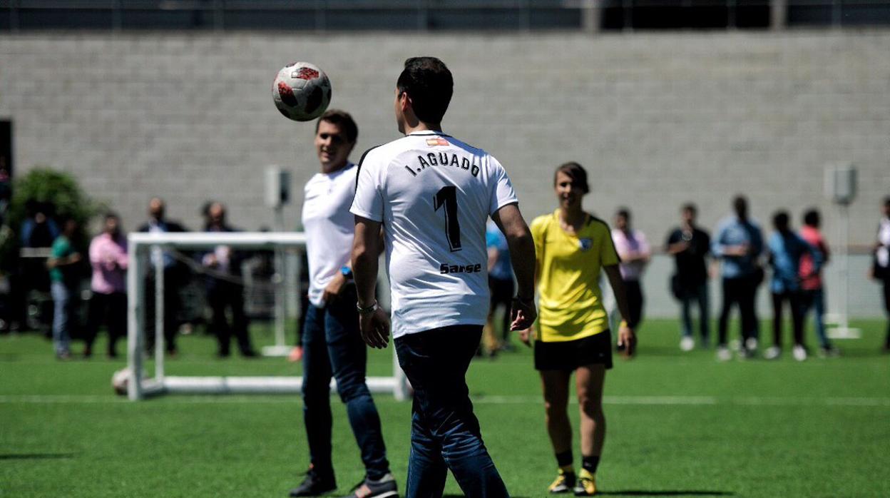 Aguado y Rivera, durante el partido