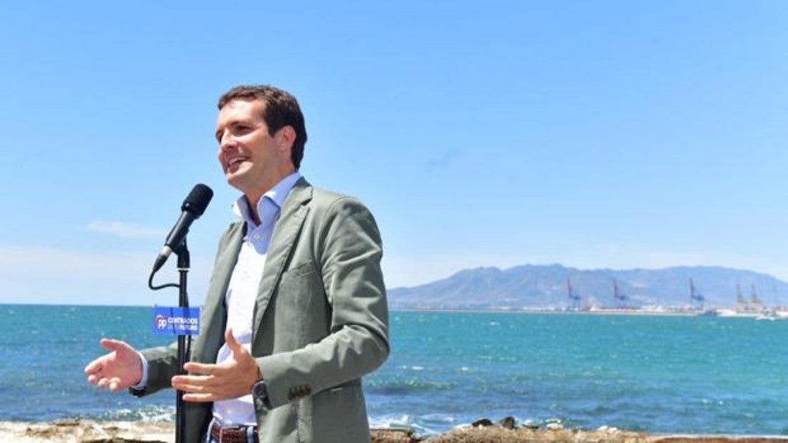 El presidente del PP, Pablo Casado, en Málaga