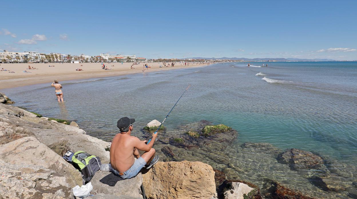 Imagen de la playa de El Cabanyal de Valencia