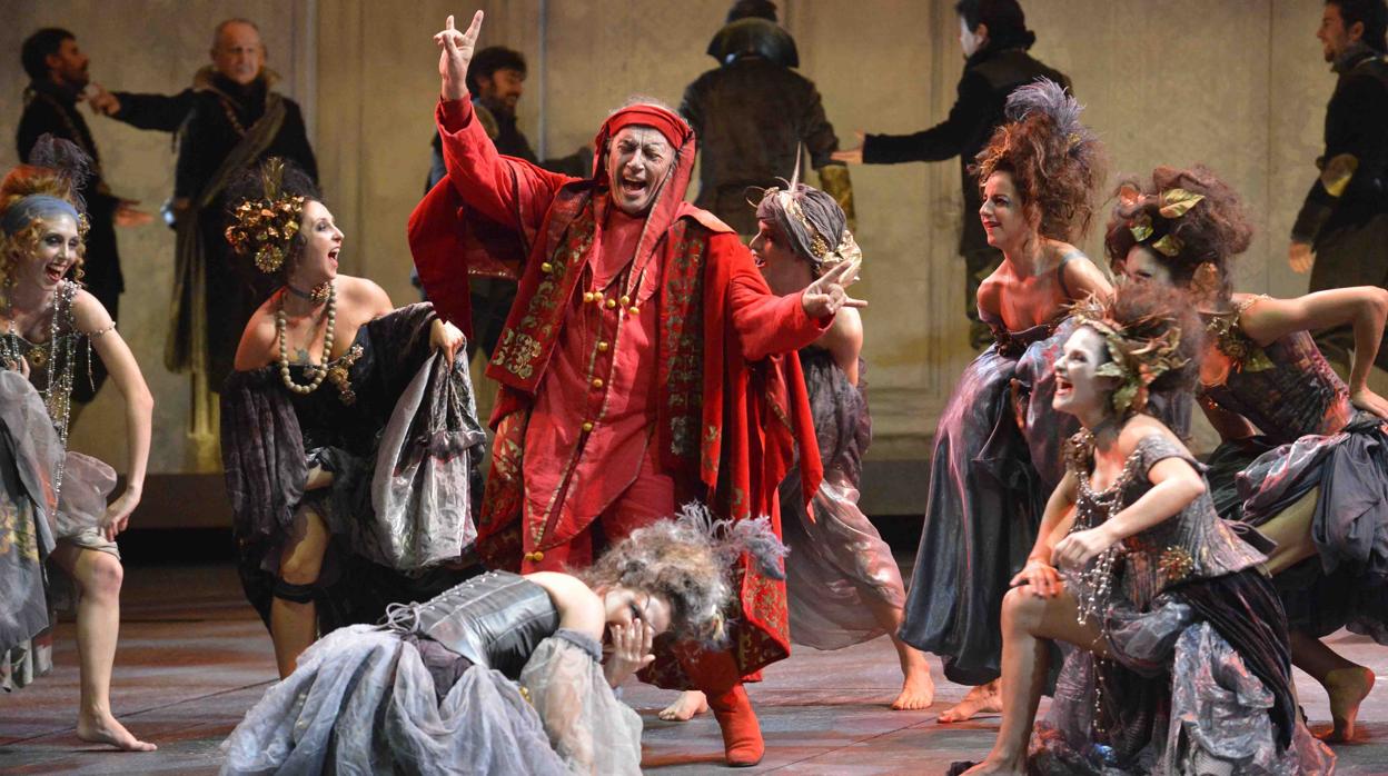 Imagen de una escena de la ópera Rigoletto, de Verdi