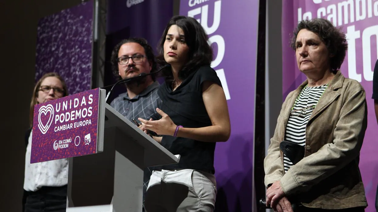 La candidata de Podemos, Isabel Serra, tras conocer los resultados electorales