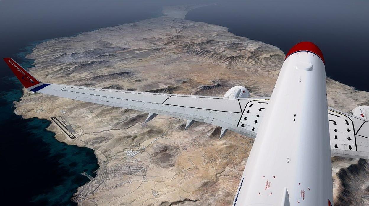 Foto de Fuerteventura desde la cola de un avión
